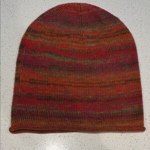 Phase 3 Multitone Knit Hat in Coral, Olive, and Mustard